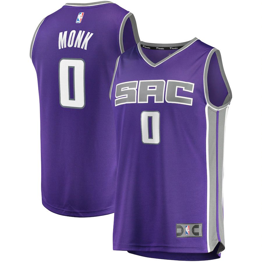 Men Sacramento Kings #0 Malik Monk Fanatics Branded Purple Fast Break Replica NBA Jersey